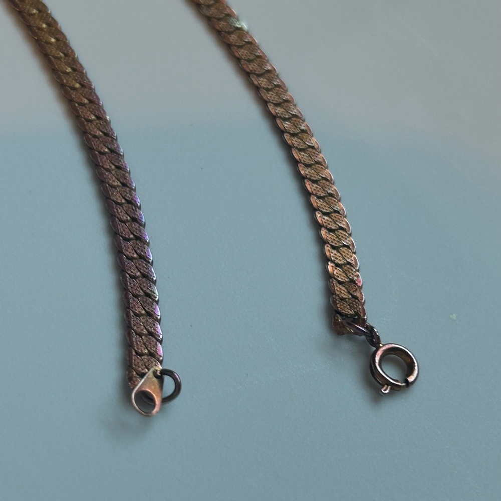 Gold Tone Vintage Chain Necklace Ross Long Gold Necklace - Picture 7 of 15